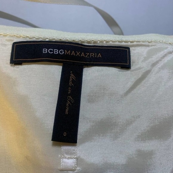 𝅺BCBGMAXAZRIA Blue and cream bubble mini dress 0 - Picture 10 of 11